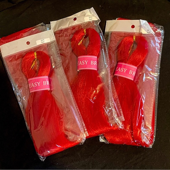 Hair Pre Stretched Braiding Hair 3 Packs 28 Inch Red Poshmark